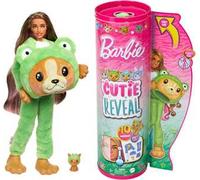 Barbie Cutie Reveal - Bambola con Costume di Peluche da Cagnolino-Rana e 10 Accessori a Sorpresa Cambia Colore