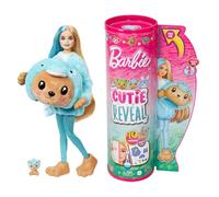 Barbie Cutie Reveal - Bambola con costume di peluche da orsacchiotto-delfino e 10 accessori a sorpresa cambia colore, serie Amici Cuccioli, giocattolo per bambini, 3+ anni, HRK25