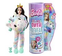 Barbie - Cutie Reveal Bambola Serie Fantasia con Costume da Unicorno e 10 Sorprese, tra cui un Cucciolo ed Effetto Cambia Colore, per Bambini 3+ Anni, HJL58