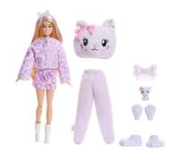 Barbie - Bambola Cutie Reveal Care Bears JJP64, con costume gattino rosa, 10 accessori
