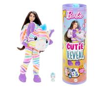 Barbie - Cutie Reveal Serie Color Dream, bambola con costume da zebra di peluche