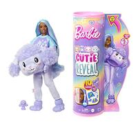 Barbie, Cutie Reveal Serie Pigiamini, Bambola con Costume da Barboncino di Peluche, t-Shirt Star e Accessori, 10 Sorprese Cambia Colore, Giocattolo per Bambini, 3+ Anni, HKR05