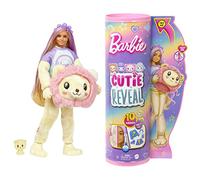 Barbie, Cutie Reveal Serie Pigiamini, Bambola con Costume da Leone di Peluche, t-Shirt Hope e Accessori, 10 Sorprese Cambia Colore, Giocattolo per Bambini, 3+ Anni, HKR06
