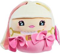 Barbie Cuutopia - Peluche da 25,4 cm, morbido cuscino dal look iconico, con fiocchi rosa in feltro tattile e coda di cavallo lunga, giocattolo da collezione