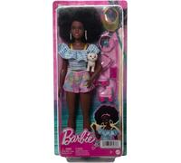 Barbie deluxe bambola alla moda - pattinatrice trendy con accessori e cagnolino