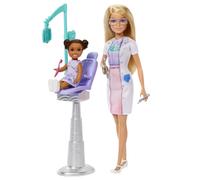 Barbie Dentist Doll with Blonde Fashion Doll with Blue Dress and Lab Coat, 1 Kid