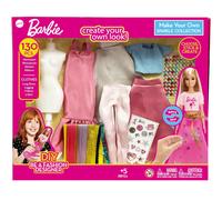 Barbie DIY Sparkle Fashion Designer Set - Kit da 130 pezzi | Vestiti di design per bambole con strass, nastri, adesivi e manichino | Sparkle Barbie Abbigliamento regalo per ragazze dai 5 anni in su