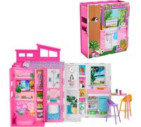 Barbie Doll House Playset, Getaway House with 11 Accessories Including 2 Chairs,