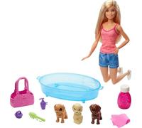 Barbie - Doll/Pets - Puppy Bath Time playset, bambola barbie bagnetto cuccioli,