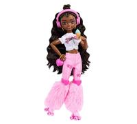 Barbie Dream Besties Brooklyn, bambola snodata alla moda con pattini a rotelle e capelli castano scuro, 9 accessori a tema musica e video inclusi, giocattolo per bambini, 4+ anni, JFX97