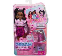 Barbie Dream Besties Brooklyn, bambola snodata dai capelli castani, polo a righe e gonna scintillante rosa con volant, accessori a tema danza inclusi, 4+ anni, JKP51