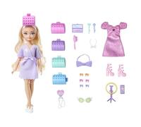 Barbie Dream Besties Malibu GET READY WITH, bambola alla moda con accessori per capelli a sorpresa e oltre 15 look inclusi, giocattolo per bambini, 4+ anni, JGG38