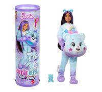 Barbie - Dream Bright Bear, bambola Cutie Reveal Care Bears Serie 2 con costume in peluche e mini orso, 10 sorprese e accessori con effetto cambia colore, giocattolo per bambini, 3+ anni, JFV61
