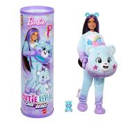 Barbie - Dream Bright Bear, bambola Cutie Reveal Care Bears Serie 2 con costume in peluche e mini orso, 10 sorprese e accessori con effetto cambia colore, giocattolo per bambini, 3+ anni, JFV61