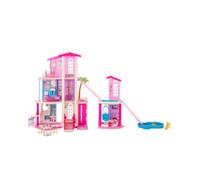Barbie - Casa dei Sogni, set arredato con 9 aree di gioco e due unità abitative, con 2 piscine, 2 scivoli, ascensore e oltre 65 accessori a tema casa delle bambole, JKG84