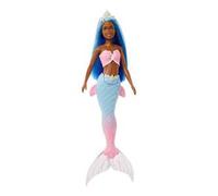 Barbie - Dreamtopia Sirena capelli blu con coda colorata di rosa e blu sfumati e tiara, Giocattolo per Bambini 3+ Anni, HGR12
