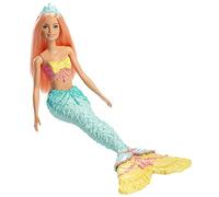 Barbie Dreamtopia, Bambola Sirena con Coda Arcobaleno e Capelli Corallo, Giocattolo per Bambini 3 + Anni, FXT11