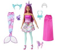 Barbie Dreamtopia - Barbie Dress up set, Include tanti abiti e accessori, Tra cui una coda da sirena, Due gonne, Cerchietti a tema, Una collana e tanto altro, Giocattolo per Bambini 3+ Anni, HLC28