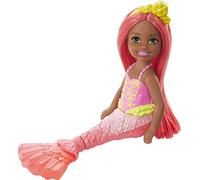 Barbie Dreamtopia Chelsea Mermaid Doll, 6,5 pollici con capelli coralli colorati e tail