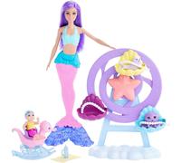 BARBIE DREAMTOPIA SIRENA Bambola 30cm Playset RUOTA MARINA Mattel HLC30