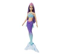 Barbie - Dreamtopia Sirena Bambola capelli viola con coda blu e viola sfumati e coroncina, Giocattolo per Bambini 3+ Anni, HGR10