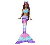 Barbie-Dreamtopia Sirena Luci Scintillanti Bambola Mora con Luci che si Attivano