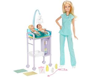 Barbie DVG10 - Playset Pediatra, con Bambola, Accessori a Tema, il Set per le Visite e Due Piccoli Pazienti