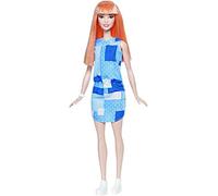 Barbie- Fashionistas Patchwork Denim Bambola, Multicolore, DYY90