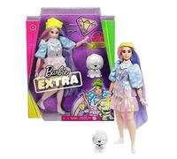 Barbie Extra Bambola con Capelli Viola, Cucciolo, Vestiti alla Moda e 10 Accesso