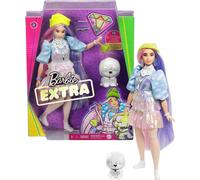 Barbie Extra, Bambola con Capelli Viola, Cucciolo, Vestiti alla Moda e 10 Accessori, Giocattolo per Bambini 3+ Anni, GVR05