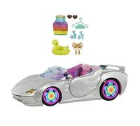 Barbie Extra Cabrio - Bambola con Auto Argentata e Cagnolino - 1 Top e 2 Paia di Scarpe - Piscina per Cuccioli - Giocattolo per Bambini 3 + Anni