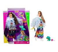 Barbie Extra Castana Vestito Arcobaleno e Cucciolo di Coccodrillo Gyj78