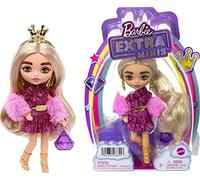 Barbie Extra Minis Bambola n. 8, di 14 cm con abito luccicante e scialle di pelo