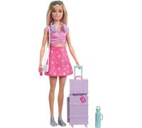 Barbie Famiglia e Amici Malibu Bambola bionda e accessori | Bagagli e accessori a tema viaggio, JMJ47