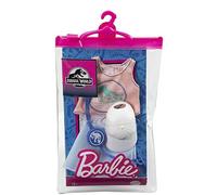 Barbie Fashion Pack tema Jurassic World GRD46 - Set di abbigliamento pantaloncini, top top, berretto, bracciale