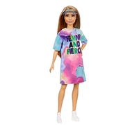Barbie -Fashionistas Bambola Castana, con Vestito alla Moda e Accessori, Giocattolo per Bambini 3+ Anni, GRB51