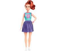 Barbie Fashionistas Doll #232 with Red Hair, Wearing Sporty “B” Jersey Top and P