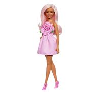 Barbie Fashionistas Doll #238 with Pastel Pink Hair Wearing Strapless Dress with