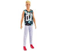 Barbie Fashionistas Ken, Bambola con Maglietta Game, FXL63