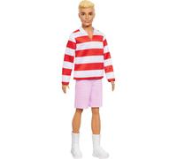 Barbie Fashionistas Ken Doll #241 with Blonde Hair Wearing Red and White Striped