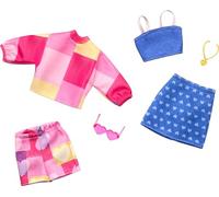 Barbie Fashions 2-Pack Clothing Set, 2 Outfits Doll Include Pink & Blue Inspired