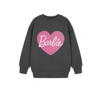 Barbie Felpa grigia con cuore da ragazza | Maglione con logo carino per bambini | Pullover a maniche lunghe per ragazze | Maglione in morbido cotone | Fan di abbigliamento moda per bambini | Regalo