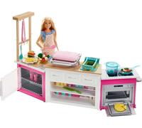 Mattel Barbie Cucina da Sogno con Bambola FRH73 5 Aree Gioco Pasta Modellabile