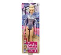 Barbie-Ginnasta,Bambola Bionda con Coloratissimo Body,2 Bastoni e Nastro 3+