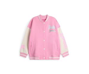 Barbie Giubbotto bomber da ragazza | Giacca college per bambini Dream Team con stampa grafica in rosa | Giacca da baseball con cerniera per bambini el 1959 | Regalo di merchandise