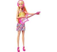 Barbie - Grande Città, Grandi Sogni Bambola Malibu Bionda Alta 29,21 cm Canta con Microfono e Chitarra, Luci e Suoni e Tanti Accessori, Giocattolo per Bambini 3+Anni, GYJ21