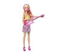 Barbie - Grande Città, Grandi Sogni, Bambola Malibu Bionda Alta 29,21 cm Canta con Microfono e Chitarra, Luci e Suoni e Tanti Accessori, Giocattolo per Bambini 3+Anni, GYJ23