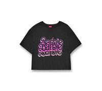Barbie Maglietta Corta da Donna | T-Shirt Grigia con Grafica a Triplo Logo con Lavaggio Acido da Donna | Top Rosa a Maniche Corte con Logo retrò Movie Merchandise Regalo per Adulti