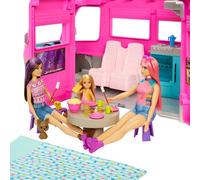 Barbie Camper dei Sogni - Veicolo con Scivolo e Piscina - 2 Cuccioli - 7 Aree Gioco - Alto 76 cm - 60+ Accessori - Regalo per Bambini 3+ Anni