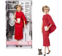 Barbie Isabel Allende - Bambola ispiratrice da donna, collezione con vestito rosso con accessorio libro e animale domestico